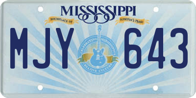 MS license plate MJY643