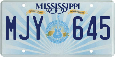 MS license plate MJY645