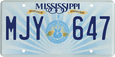 MS license plate MJY647
