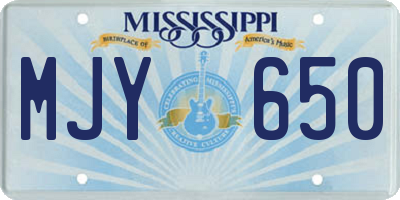 MS license plate MJY650