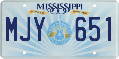 MS license plate MJY651