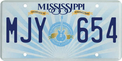 MS license plate MJY654