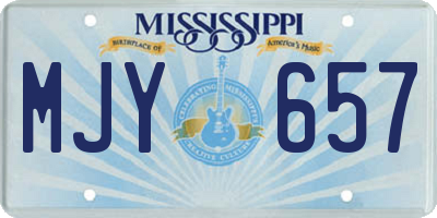 MS license plate MJY657