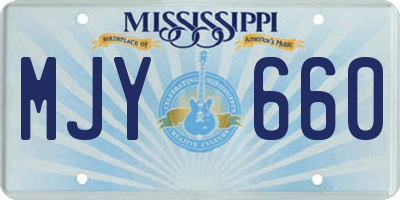 MS license plate MJY660