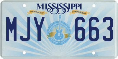 MS license plate MJY663