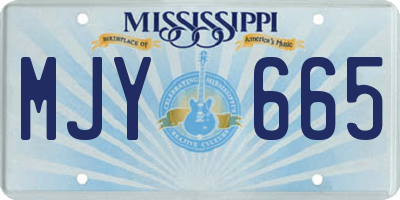 MS license plate MJY665