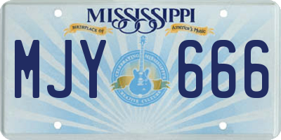 MS license plate MJY666
