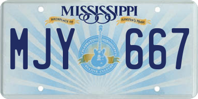 MS license plate MJY667