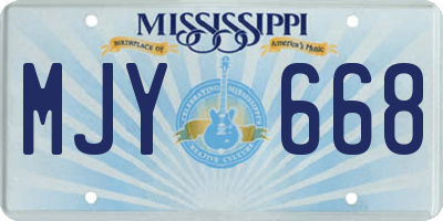 MS license plate MJY668