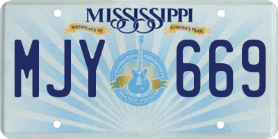 MS license plate MJY669