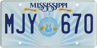 MS license plate MJY670
