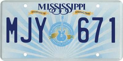 MS license plate MJY671