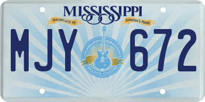 MS license plate MJY672