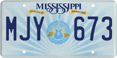 MS license plate MJY673