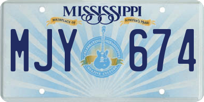 MS license plate MJY674