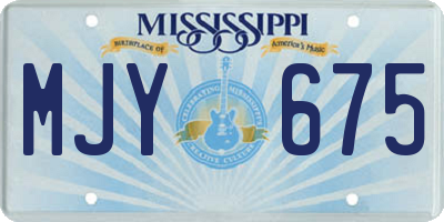 MS license plate MJY675