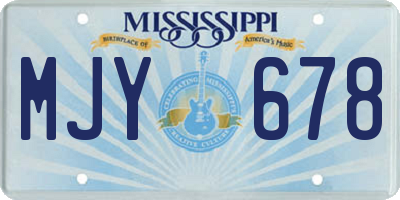MS license plate MJY678