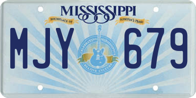 MS license plate MJY679