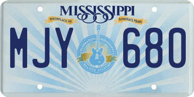 MS license plate MJY680