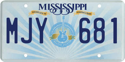 MS license plate MJY681