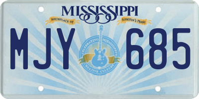MS license plate MJY685