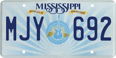 MS license plate MJY692