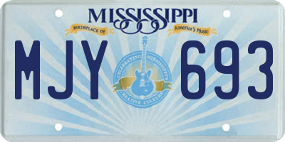 MS license plate MJY693