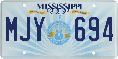 MS license plate MJY694