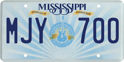 MS license plate MJY700
