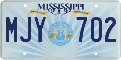MS license plate MJY702