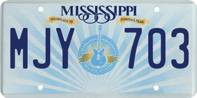 MS license plate MJY703