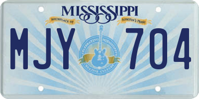 MS license plate MJY704