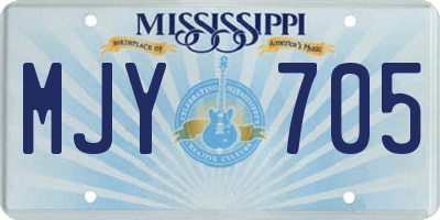 MS license plate MJY705