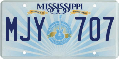 MS license plate MJY707