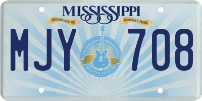 MS license plate MJY708