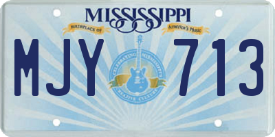 MS license plate MJY713