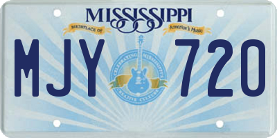 MS license plate MJY720