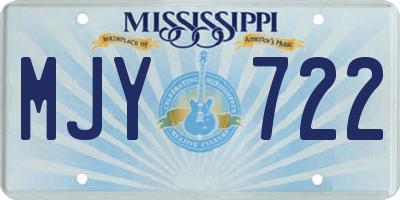 MS license plate MJY722
