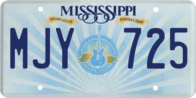 MS license plate MJY725