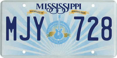MS license plate MJY728