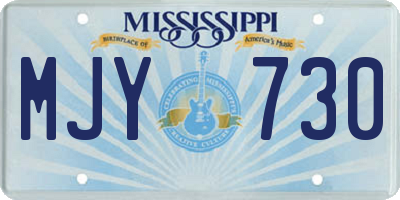 MS license plate MJY730
