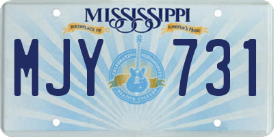 MS license plate MJY731