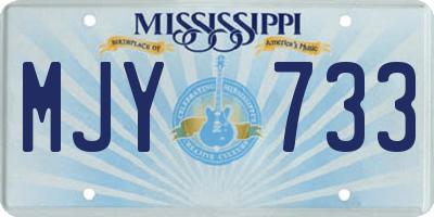 MS license plate MJY733