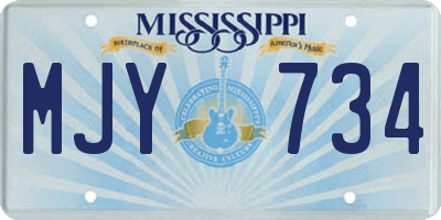 MS license plate MJY734