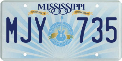 MS license plate MJY735