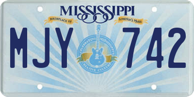 MS license plate MJY742