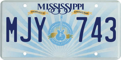 MS license plate MJY743