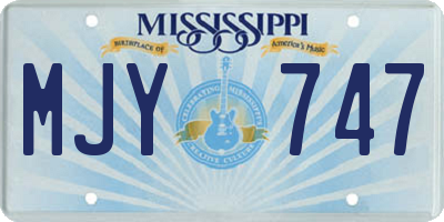 MS license plate MJY747