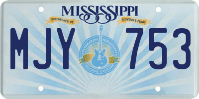 MS license plate MJY753