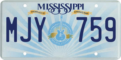 MS license plate MJY759